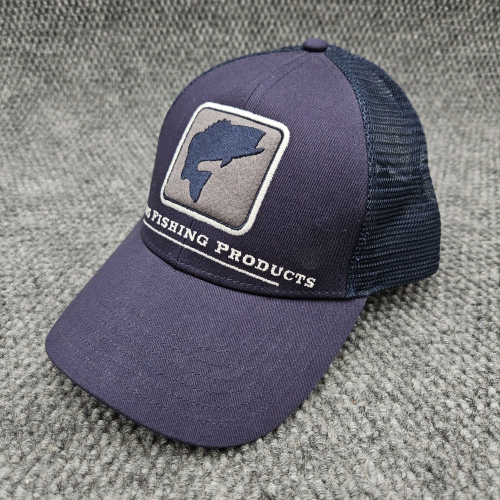 Simms Ball Cap Navy Blue Trucker Patch Hat Mesh Snapback Fishing Outdoor Angler